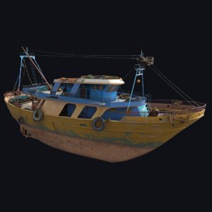fishing boat 3d max