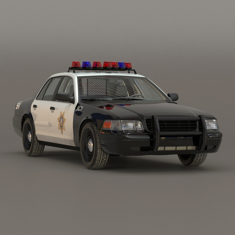 3d generic police car 2 model