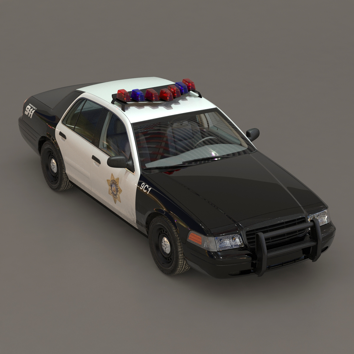 3d generic police car 2 model