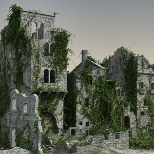medieval ruined town 3d max