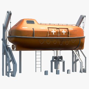 3d lifeboat davit model