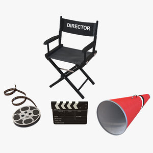 director chair accessories 3 3d model