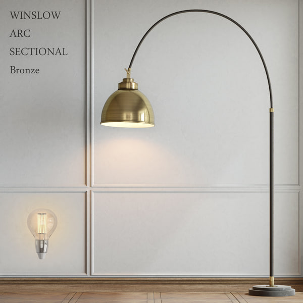 Pie Seccional Pottery Barn Winslow Arc, Sectional Floor Lamp