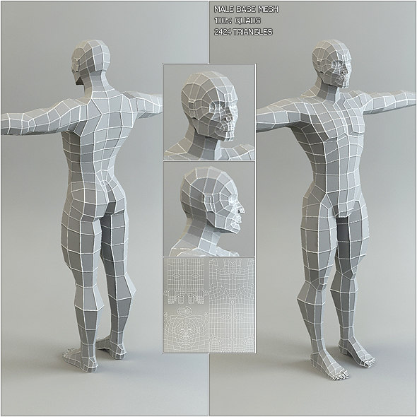 maya male base mesh