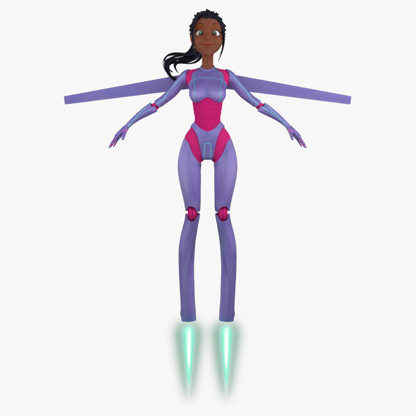 cartoon robot girl 3d max