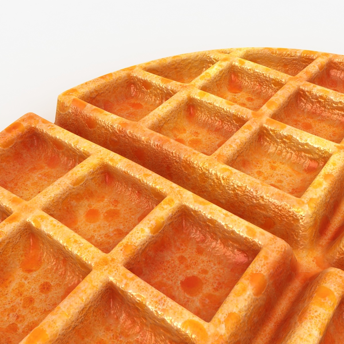 realistic waffle set 3d model