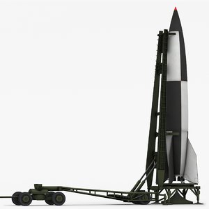 v-2 ballistic missile launcher 3d model
