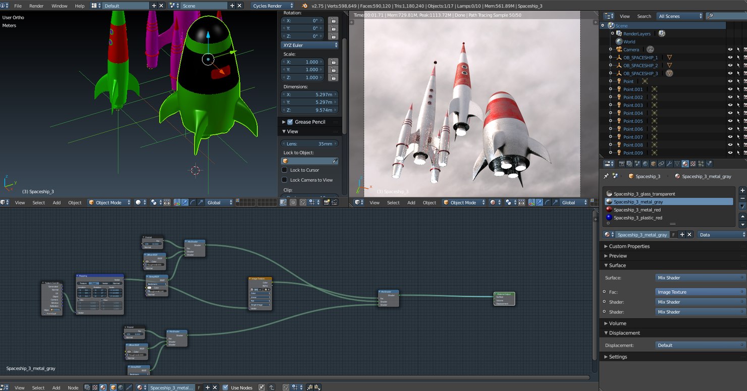 modelo 3d Naves espaciales retro - TurboSquid 972552