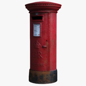 3d model asset british post box