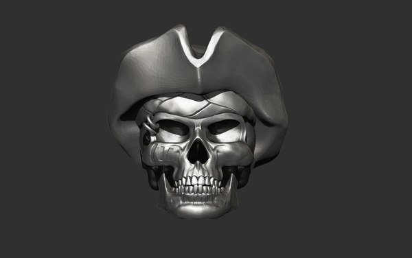 3d pirate skull