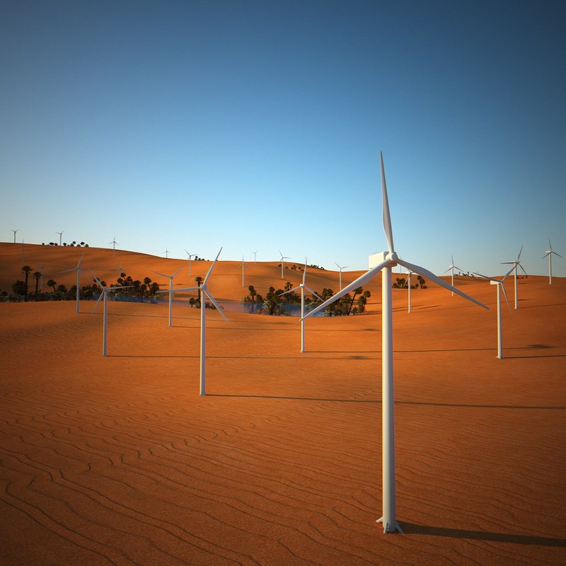 3d model of desert oasis fan