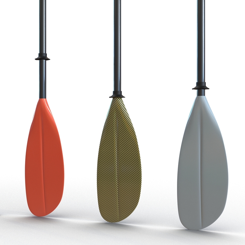 3d model paddles set wooden