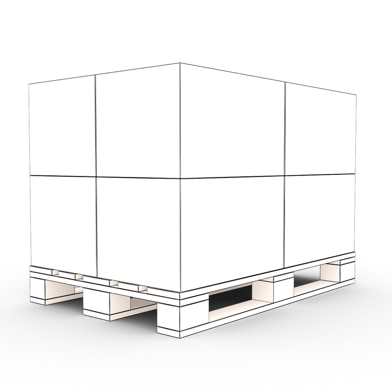 pallet boxes 3d obj