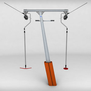 ski lift pole rod 3d model