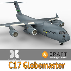 pre-rigged c-17 globemaster craft 3ds