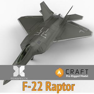 pre-rigged f-22 raptor craft 3d model