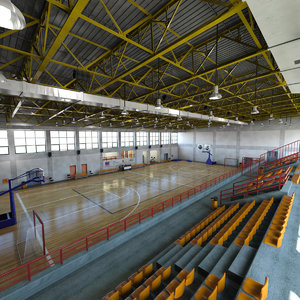 indoor basketball court 3d model