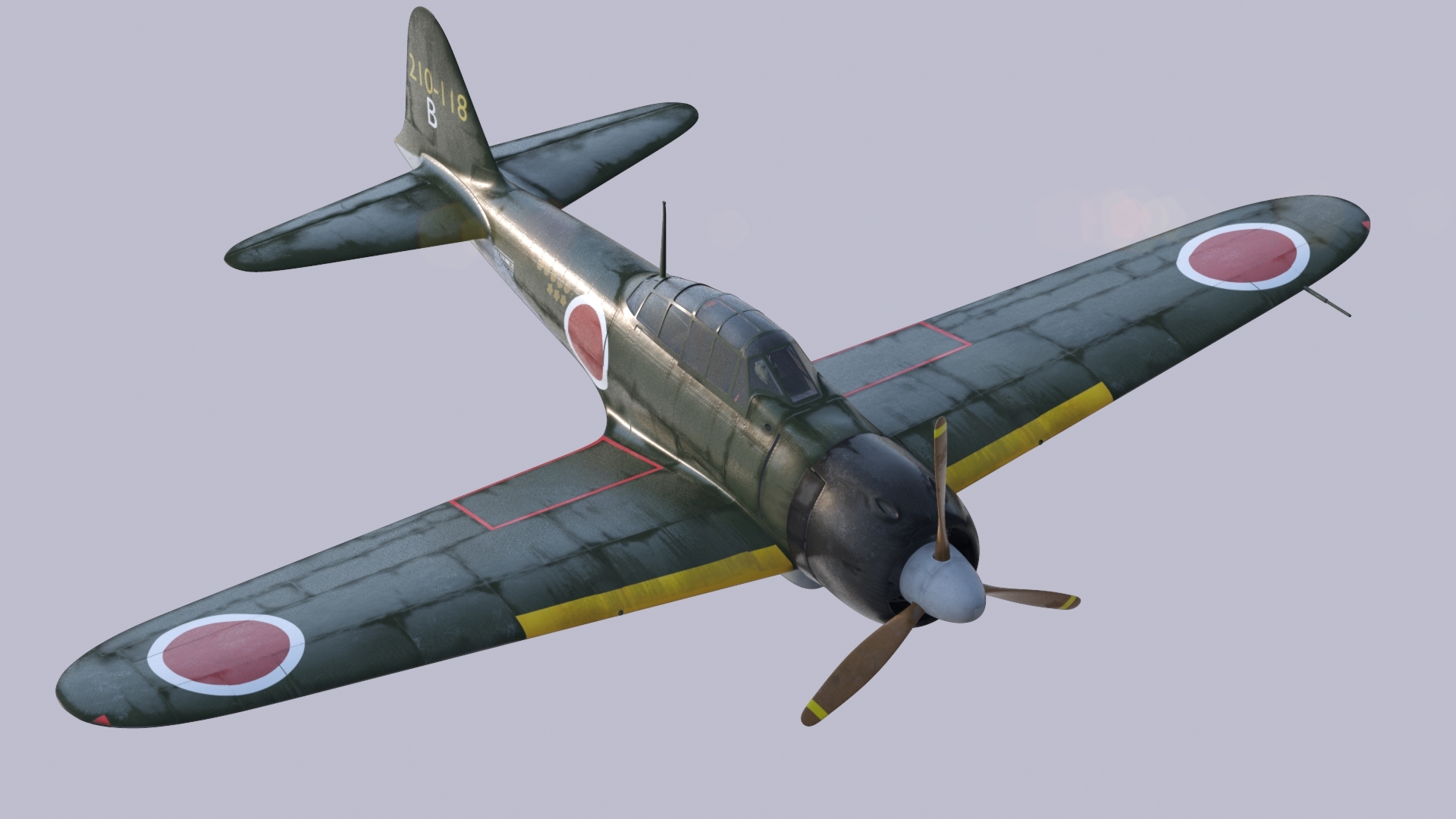 3d mitsubishi a6m2 type 22 model