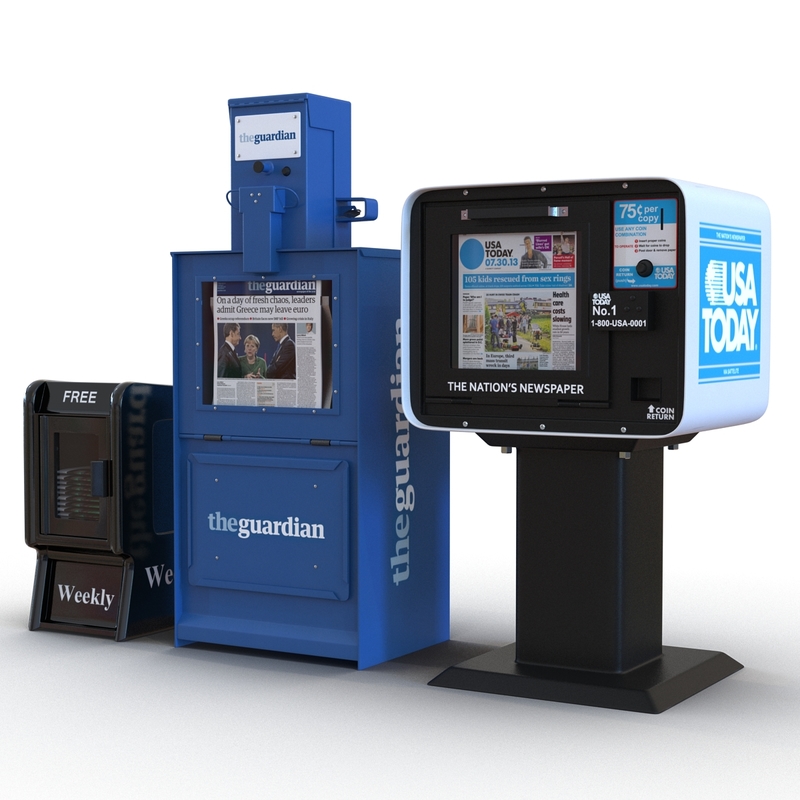 3d model newspaper boxes