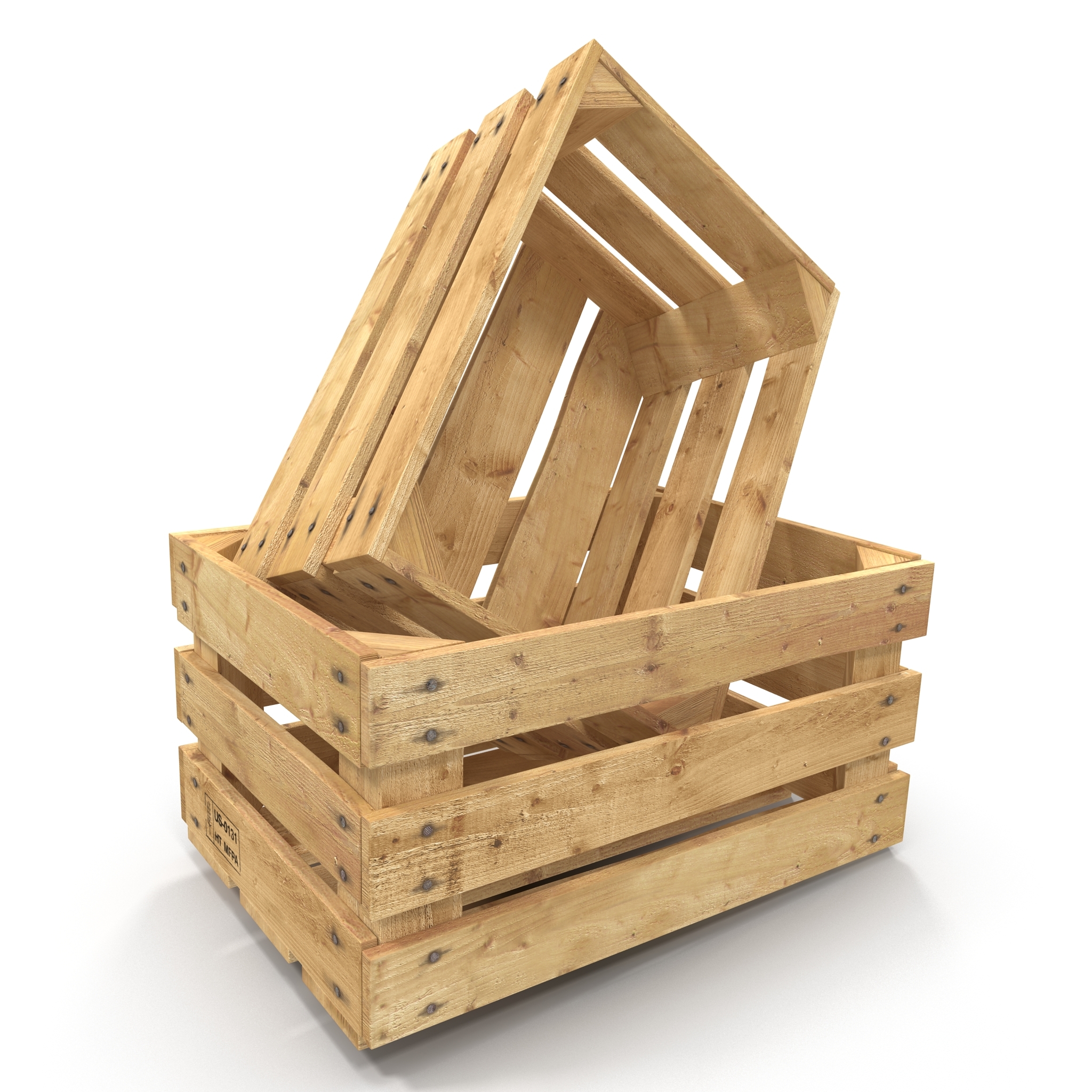 wooden conteiners barrel crate 3d model