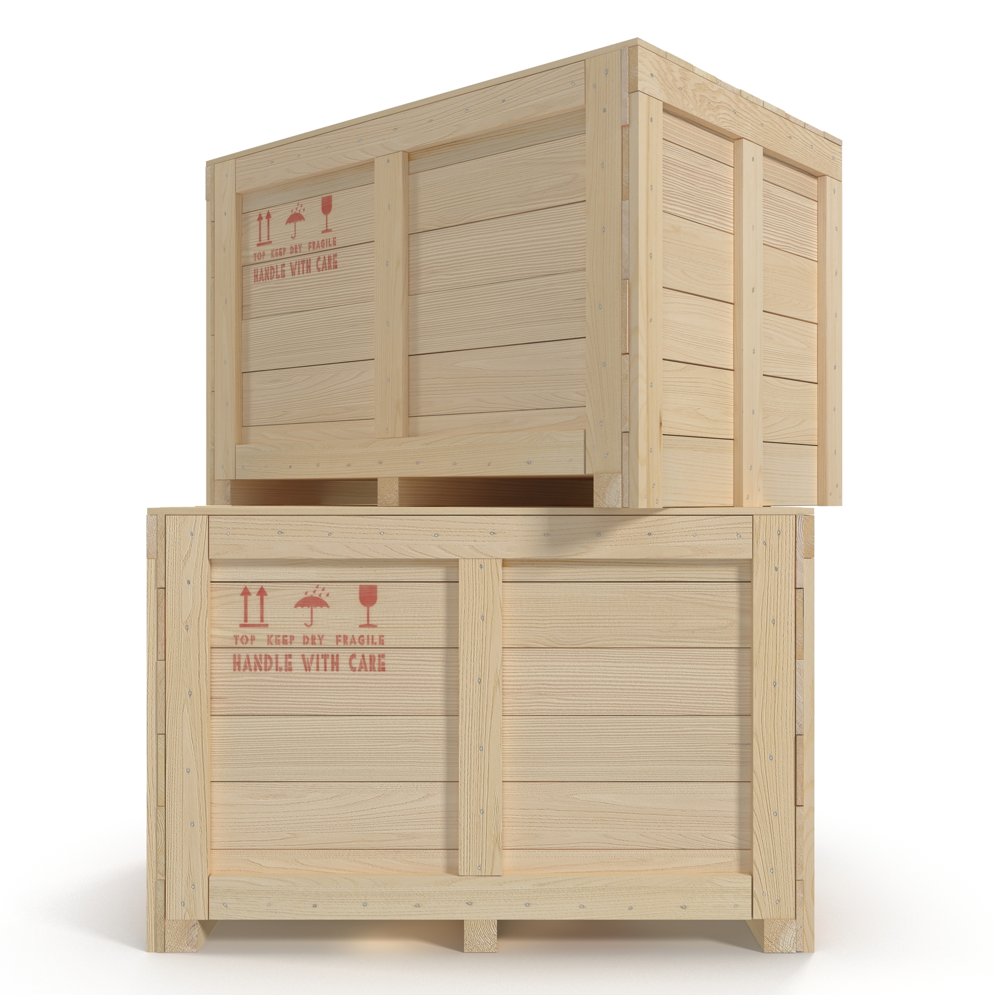 木制运输板条箱集合3d模型