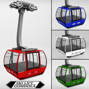 3d 3ds ski lift gondola cable car