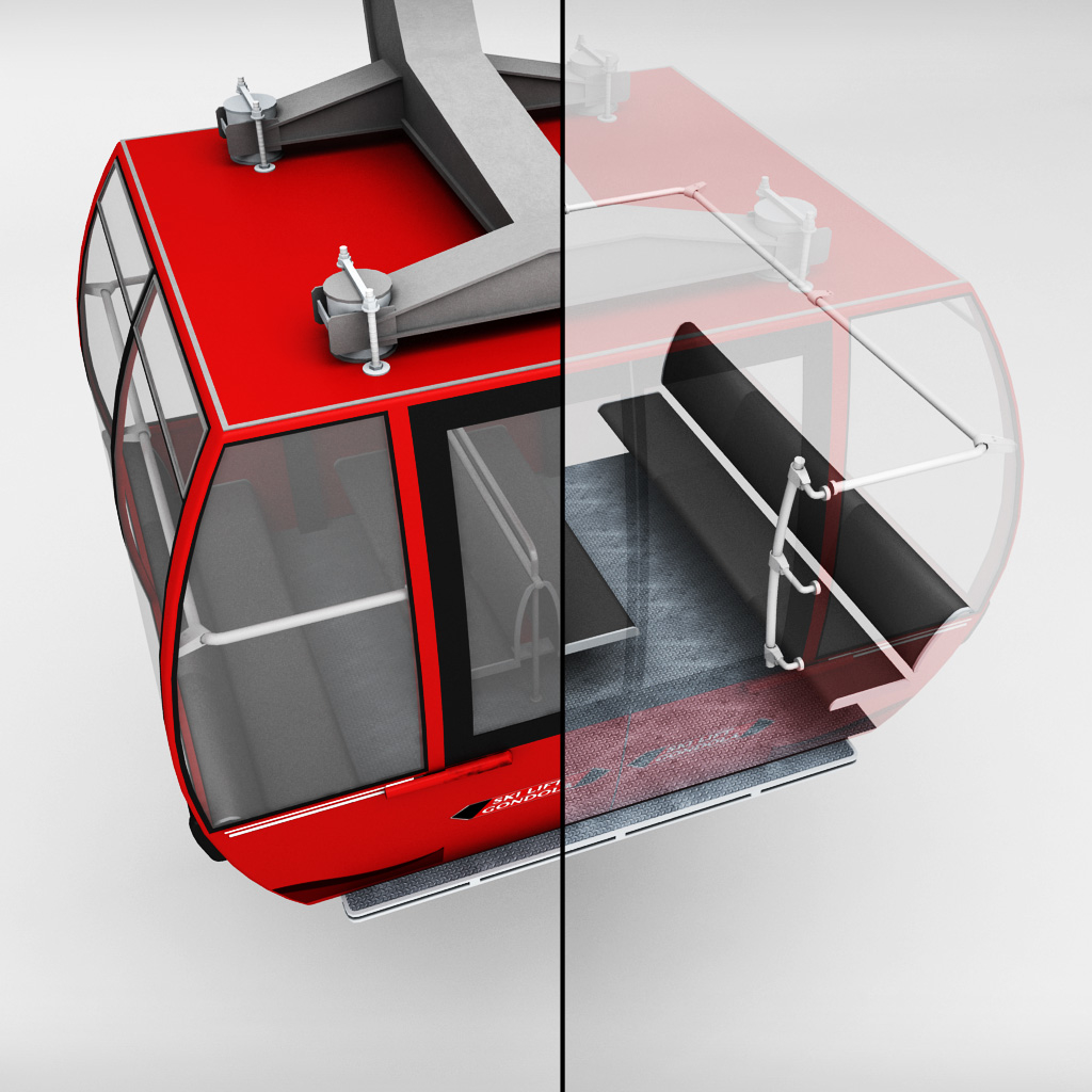 滑雪缆车缆车缆车3d模型