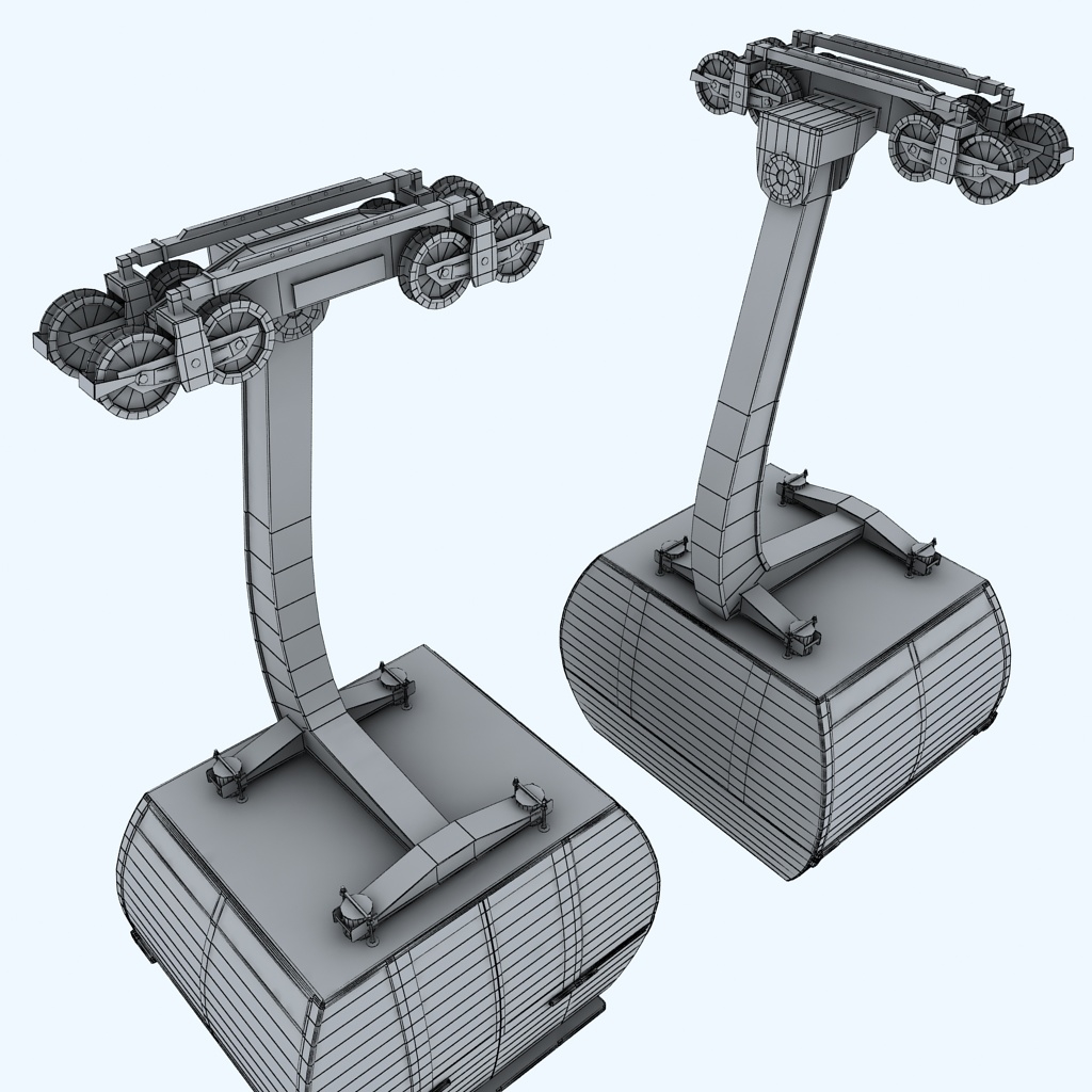 滑雪缆车缆车缆车3d模型