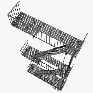 3ds max escape stairs
