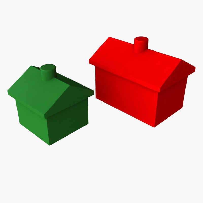 monopoly houses hotels 3d model