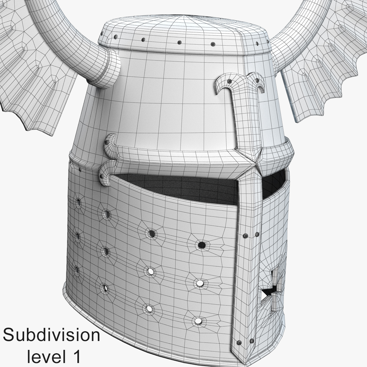 horned teutonic knight helmet 3d model