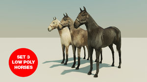 3d horse animal mammal model