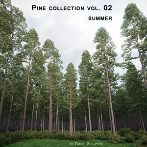 3d model pine-tree pine trees