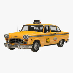 3d model old nyc checker cab