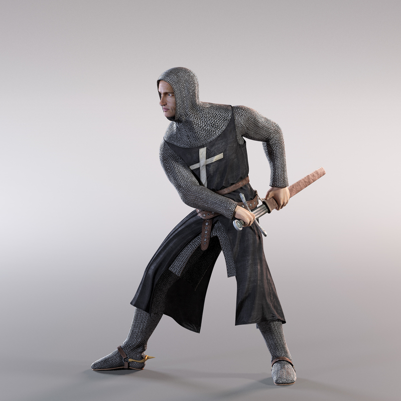 knight rigged 3d max