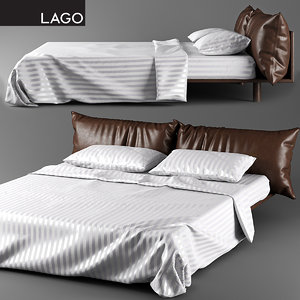 blanket pillows modern 3d model