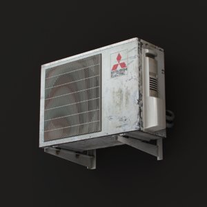 3ds max outdoor mitsubishi air conditioner