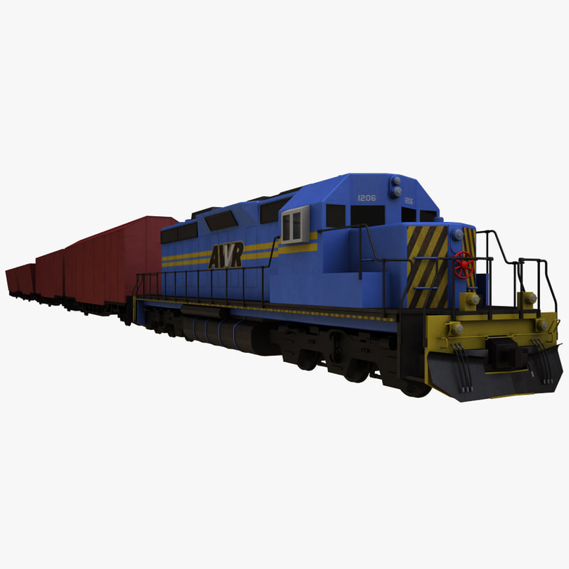 sd40-2 freight train 3d model