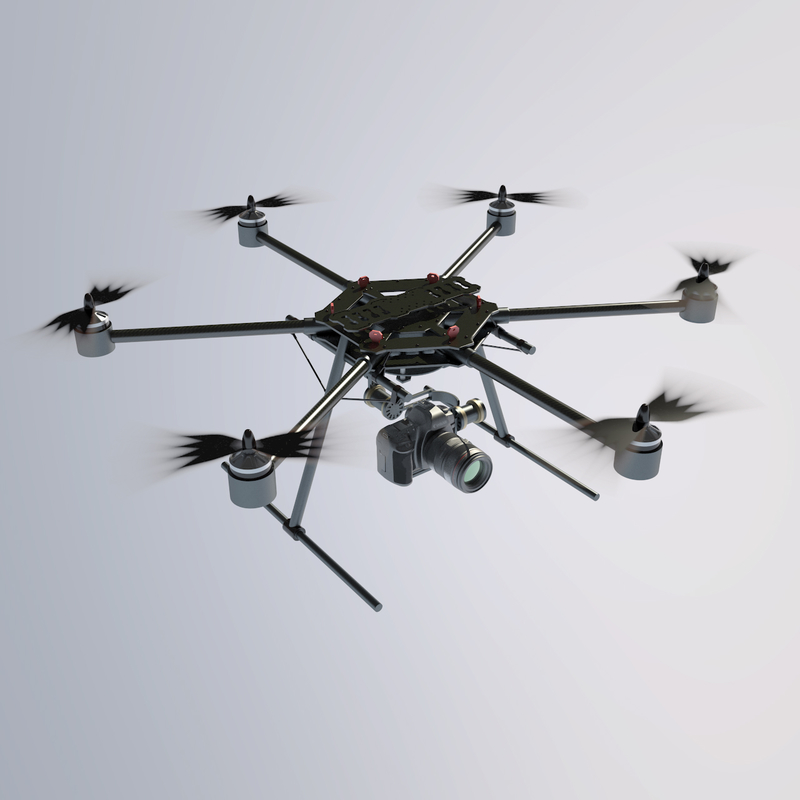 carbon fibre hexacopter drones 3d max