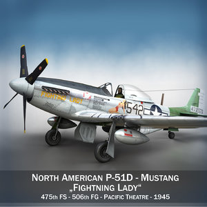 north american - fighting 3d model