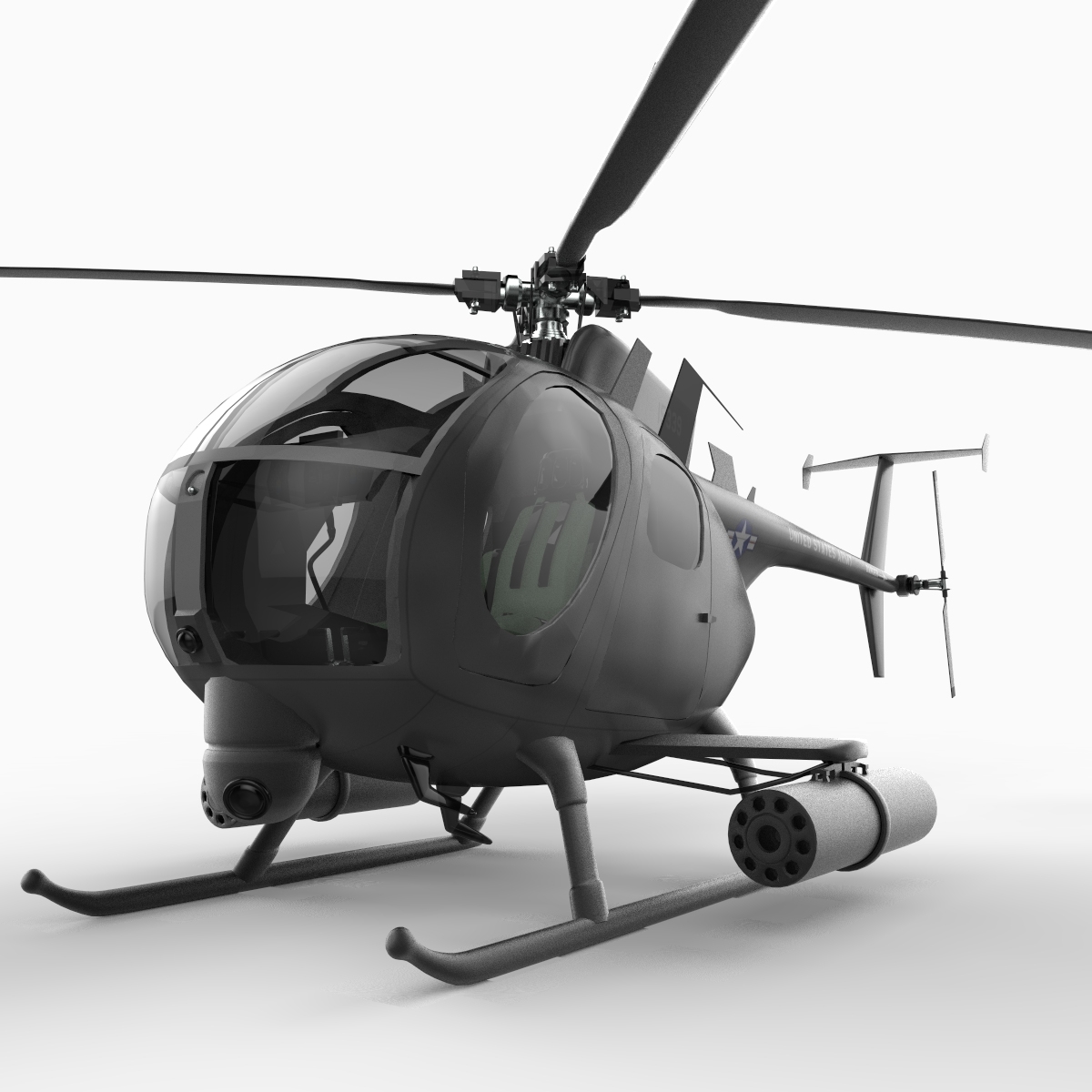 hughes ah-6 little bird 3d model