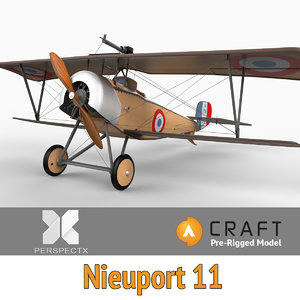 3ds max pre-rigged nieuport 11 biplane