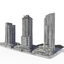 3d block office buildings model