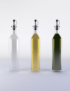 3d olive oil bottle set