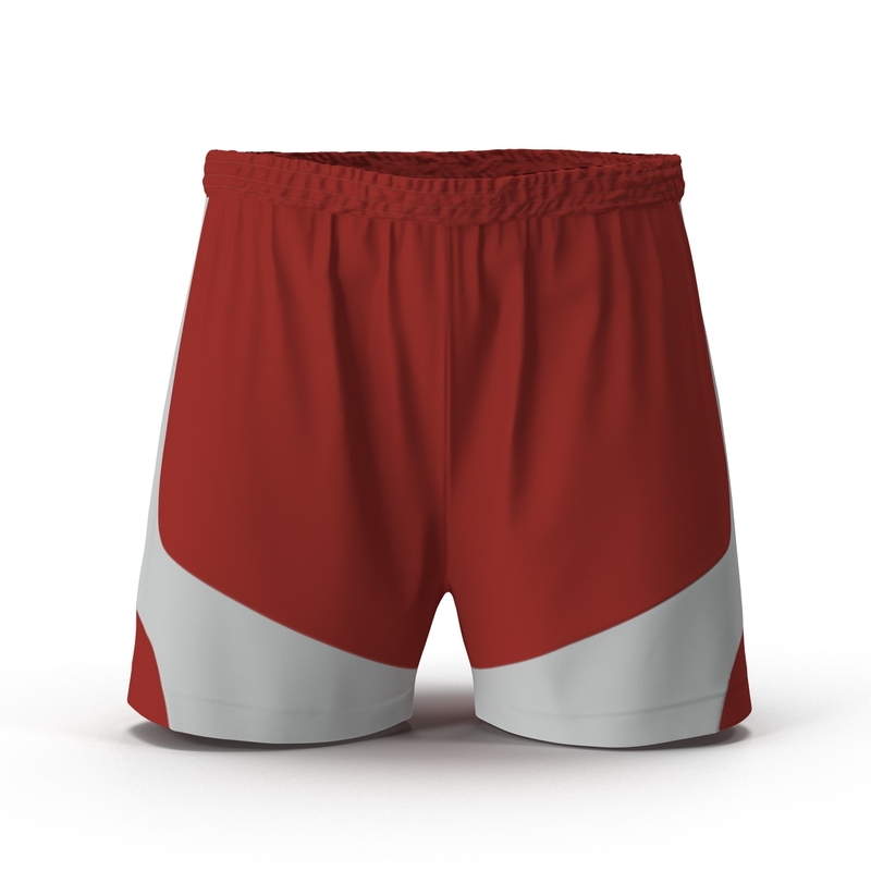 soccer shorts red c4d