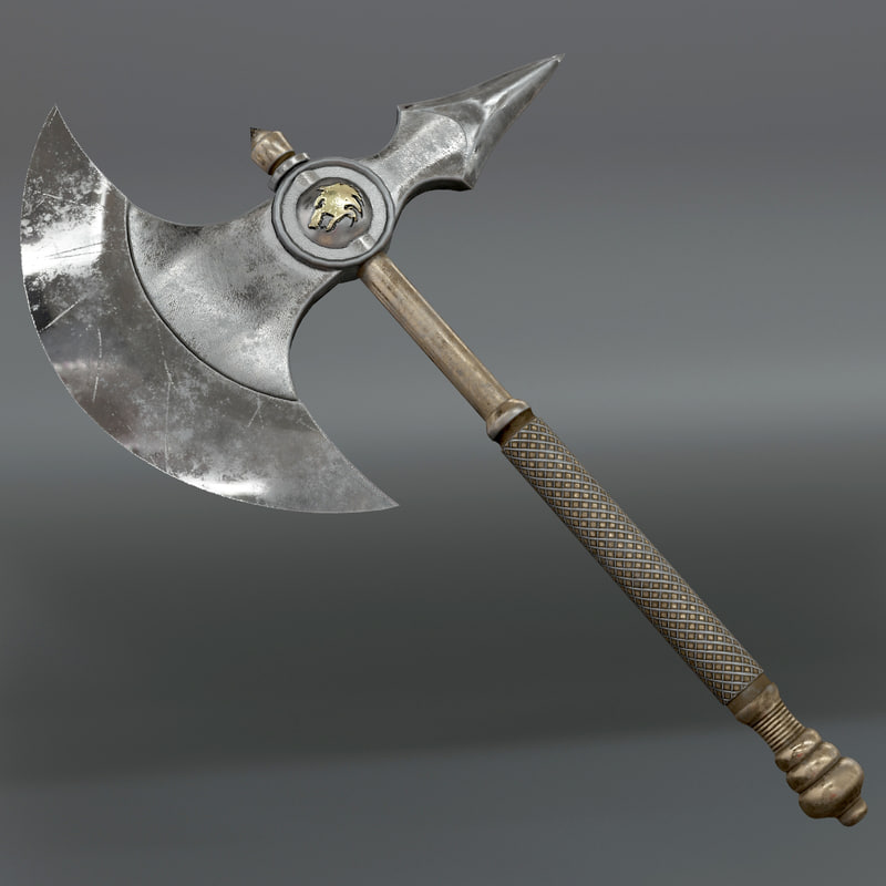 3d model warrior axe 1