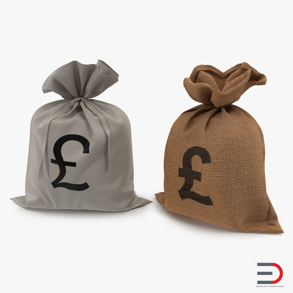 3d pound money bags model