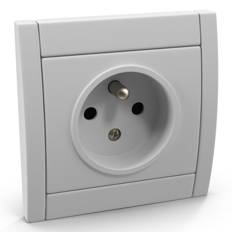 3d model of european electrical outlet generic