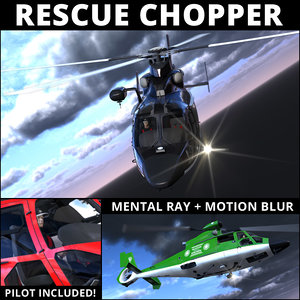 rescue helicopter pilot 3d model