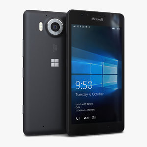 3d model microsoft lumia 950 black